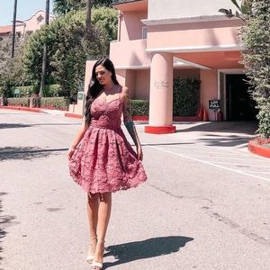 Pink lace dress